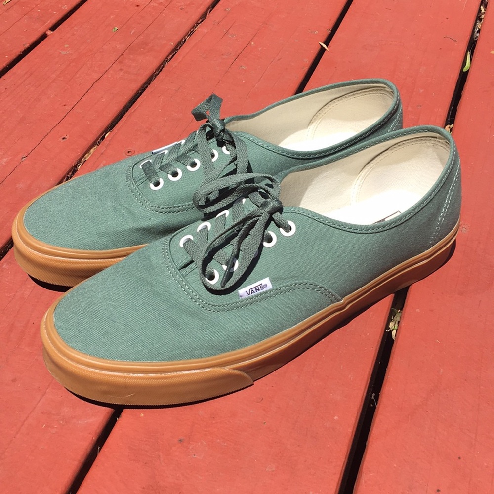 Green and brown classic Vans